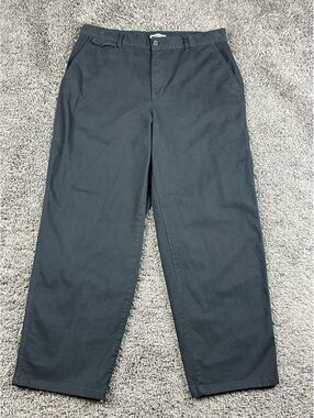 Lands' End Pants Womens 16 Black Chino Stretch Straight Leg Casual Slacks 16